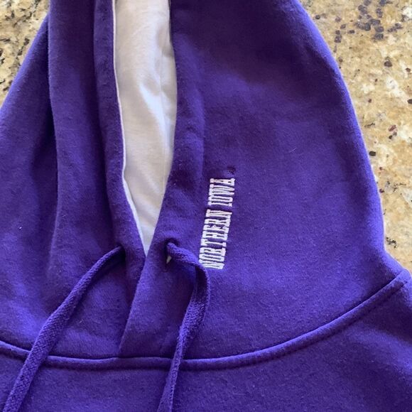 University of northern Iowa UNI Embroidered purple Vintage Hoodie Sweatshirt XL - Picture 4 of 9
